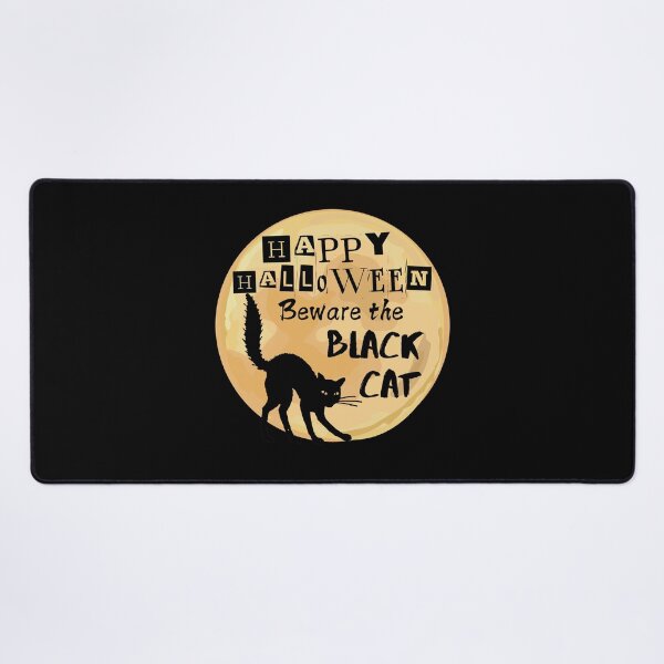 Item preview, Happy Halloween Beware the Black Cat Full Moon designed and sold by ToxiCool.