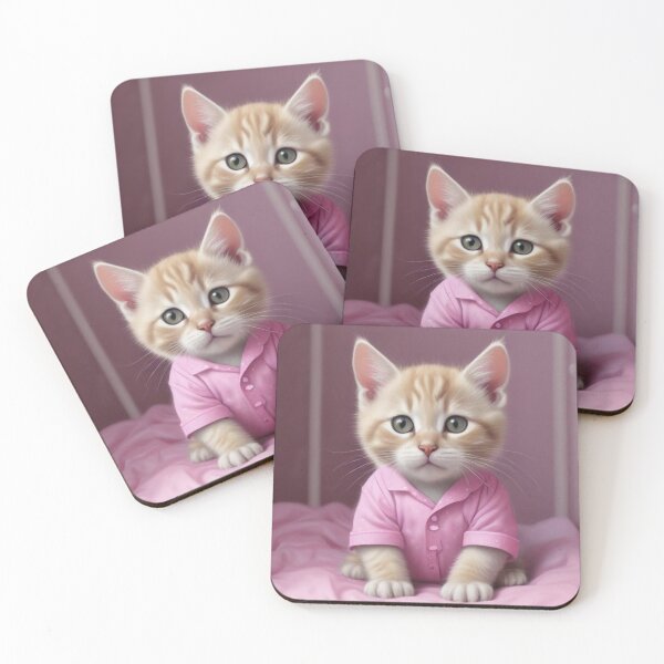 Item preview, Cute kitten in pink pyjamas designed and sold by GasconyPassion.