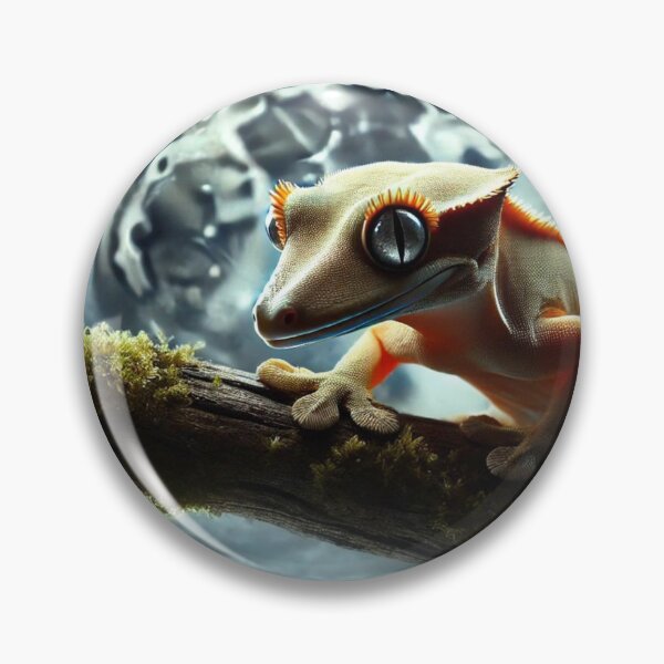 Item preview, Moonlit Crested Gecko Climbing at Night designed and sold by NocturnalNook.