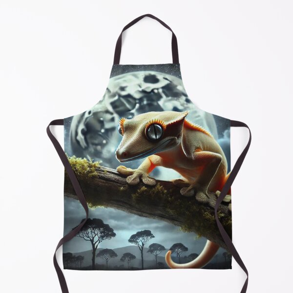 Item preview, Moonlit Crested Gecko Climbing at Night designed and sold by NocturnalNook.