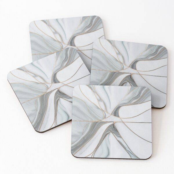 Item preview, White Grey Marble with Golden Lines and Gold Grouting – Luxurious Marble Pattern for Home Décor, Elegant Texture Design with Subtle Gold Details, Modern Marble Aesthetic designed and sold by 21 Dragonflies.