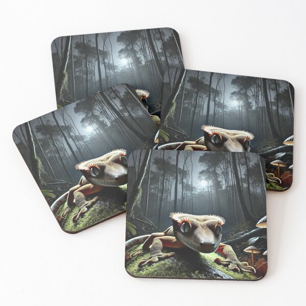 Item preview, Stealthy Crested Gecko Stalking at Night designed and sold by NocturnalNook.
