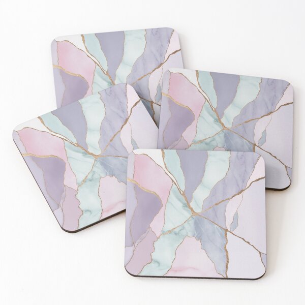 Item preview, Pastel Marble with Golden Lines – Soft Color Marble Pattern with Gold Grouting for Elegant Home Décor, Fashion, and Art designed and sold by 21 Dragonflies.