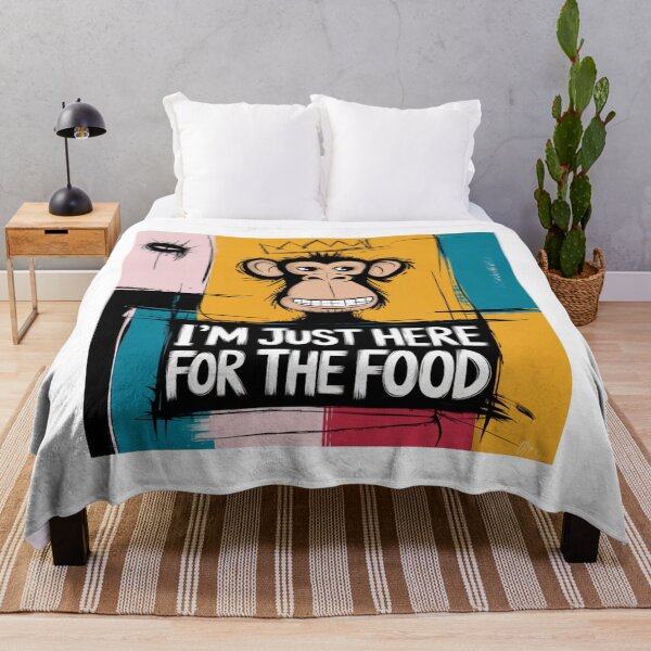 Item preview, I'm just here for the food, monkey, funnyfits70, Humor, Funny designed and sold by FunnyFits70.