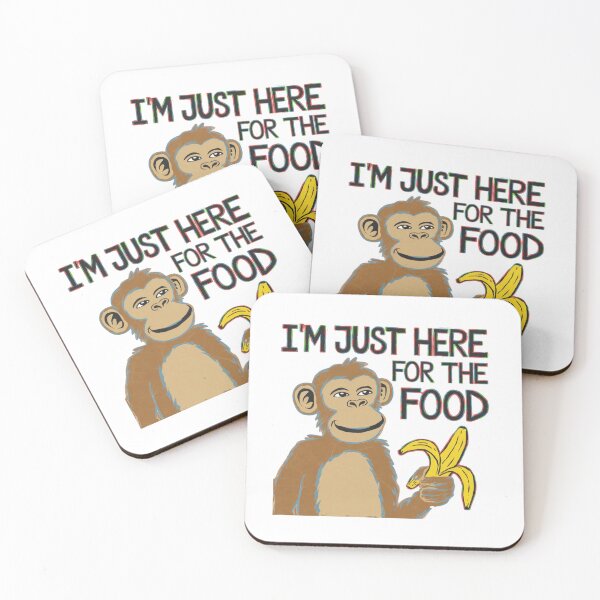 Item preview, I'm just here for the food, monkey, funnyfits70, Humor, Funny designed and sold by FunnyFits70.