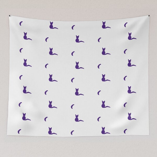 Item preview, Kitty with the Moon cut out purple designed and sold by MagentaTwilight.