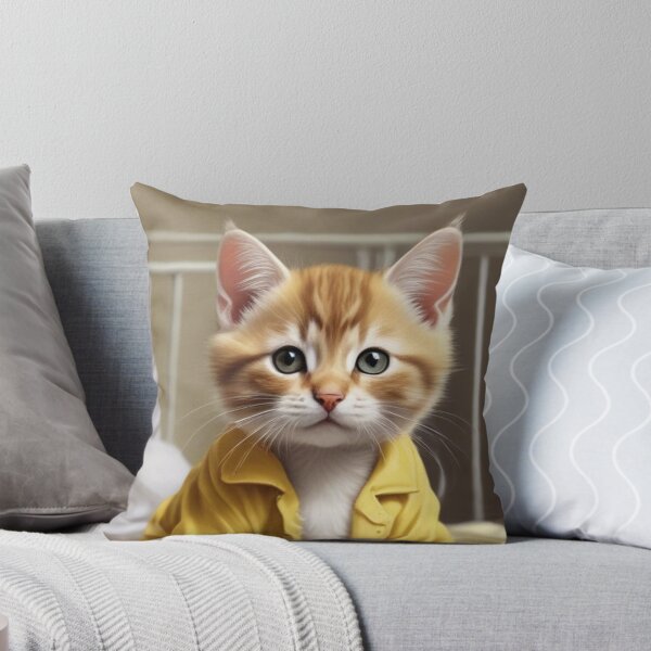Item preview, Cute kitten in yellow pyjamas designed and sold by GasconyPassion.