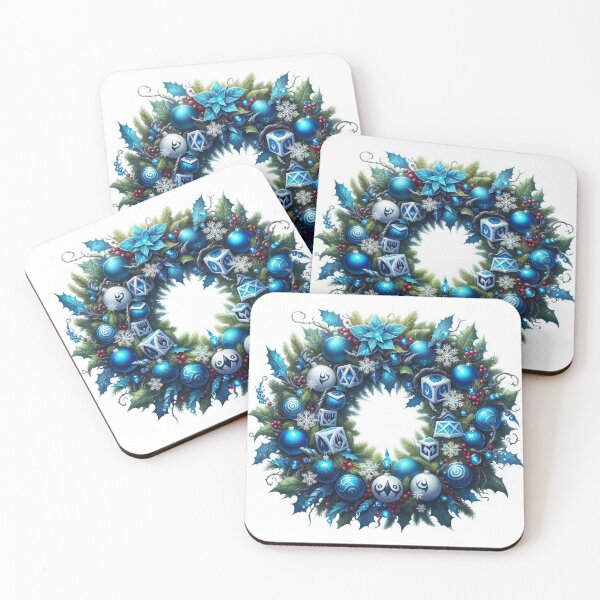 Item preview, Enchanted Blue Christmas Wreath - Fantasy Holiday Ar designed and sold by BulgariAI.