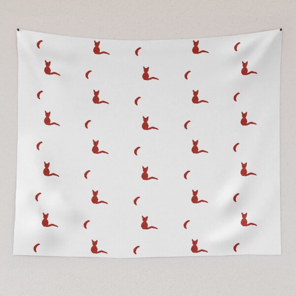 Item preview, Kitty with the Moon cut out red designed and sold by MagentaTwilight.