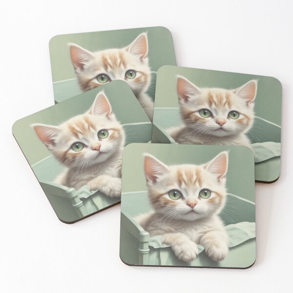 Item preview, Cute kitten in bed designed and sold by GasconyPassion.