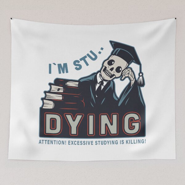 Item preview, I'm Stu-Dying - Funny Student Skeleton Design designed and sold by Mehmet Hanifi Ekşi.