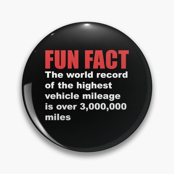 Item preview, fun fact vehicle mileage world record designed and sold by Dagrell.