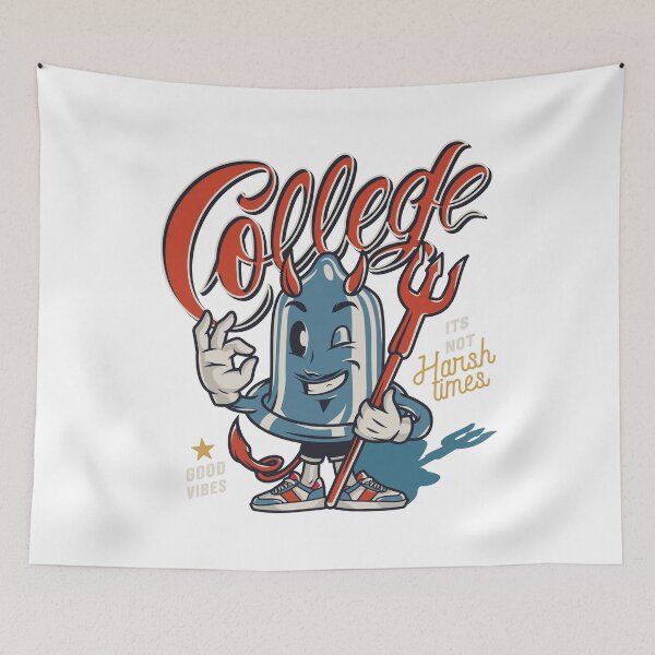Item preview, College - Good Vibes Devil Character Design designed and sold by Mehmet Hanifi Ekşi.
