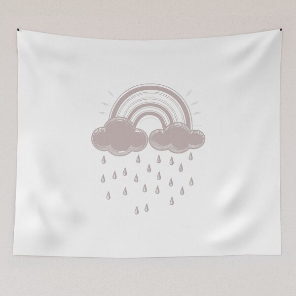 Item preview, Sunshower Serenity: Gentle Sun, Raindrops, and Rainbow Pastel Design designed and sold by Rio77 Styles.