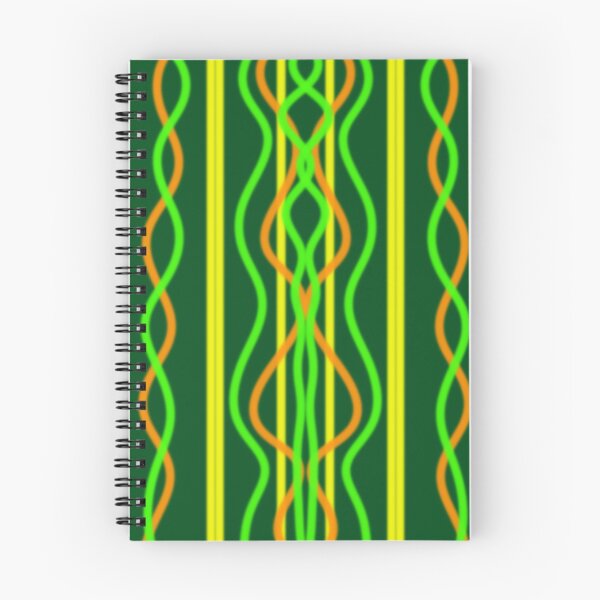 Item preview, Green, Yellow and Orange geometric wavy vertical lines pattern  designed and sold by Stefrait-7.