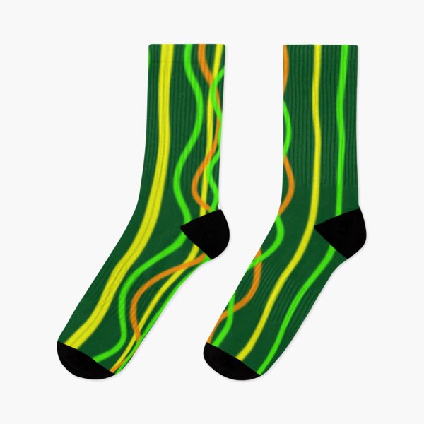 Item preview, Green, Yellow and Orange geometric wavy vertical lines pattern  designed and sold by Stefrait-7.