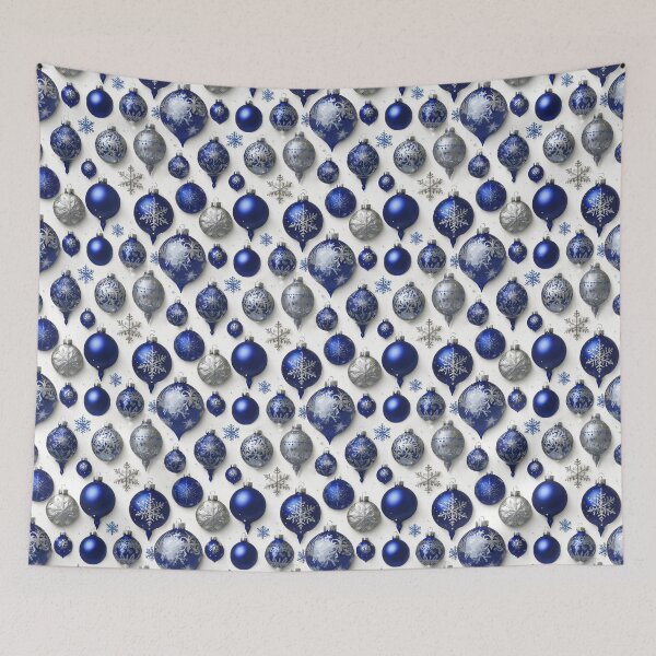 Item preview, Elegant Vintage Victorian Blue Silver White Christmas Ornaments designed and sold by tanjica.