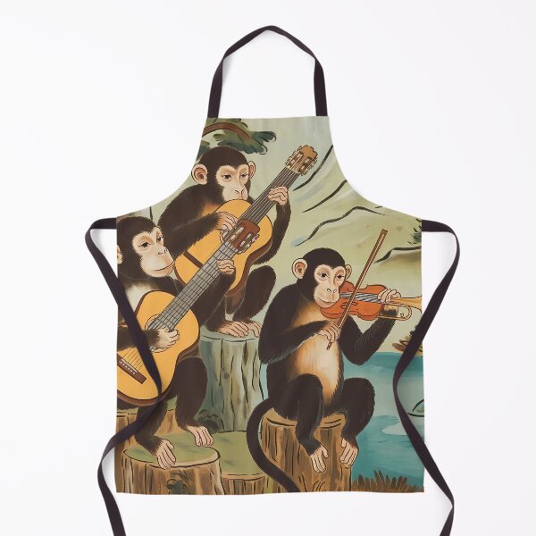 Artikelvorschau, Chinoiserie-Affentrio mit Gitarren und Violine entworfen und verkauft von Dshoppin.