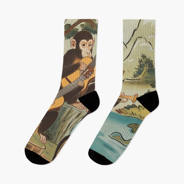 Item preview, Chinoiserie Monkey Trio with Guitars and Violin  designed and sold by Dshoppin.