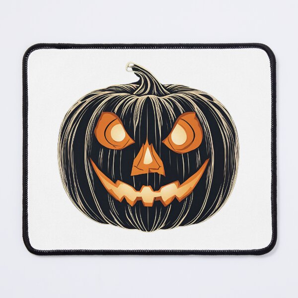 Item preview, Spooky Black Pumpkin with Glowing Eyes and Mouth, funny, gifts, pumpkin, Halloween, designed and sold by Ewelina Niemiec.