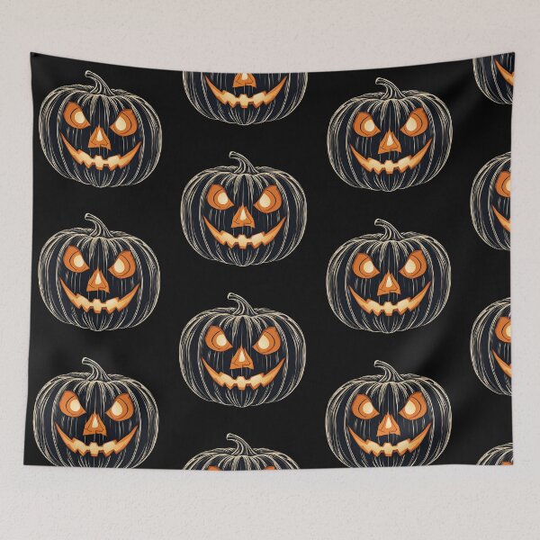 Item preview, Spooky Black Pumpkin with Glowing Eyes and Mouth, funny, gifts, pumpkin, Halloween,  designed and sold by Ewelina  Niemiec.