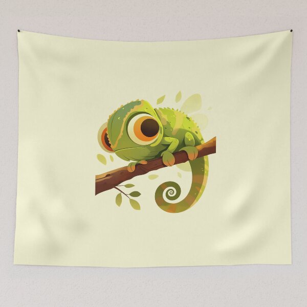 Item preview, Minimalist Cute Chameleon on a Branch Illustration designed and sold by Windy-market.