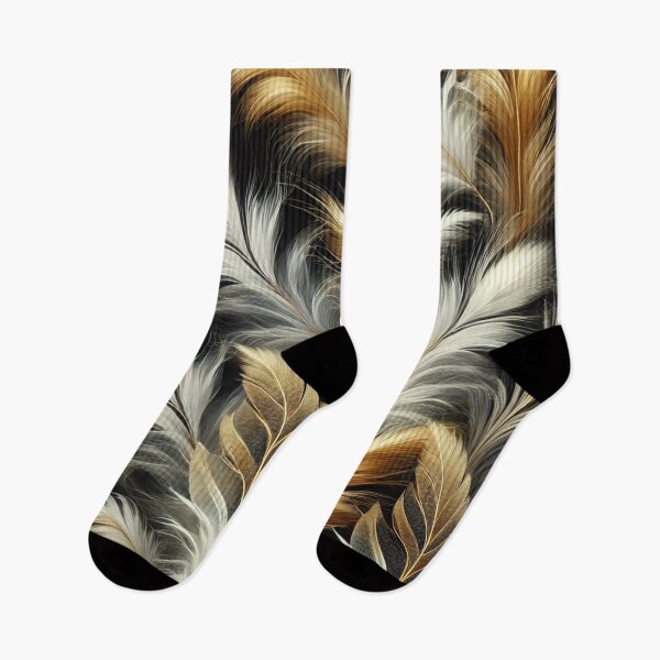 Item preview, Delicate Gold and White Feather Pattern designed and sold by TeslaSt0re.