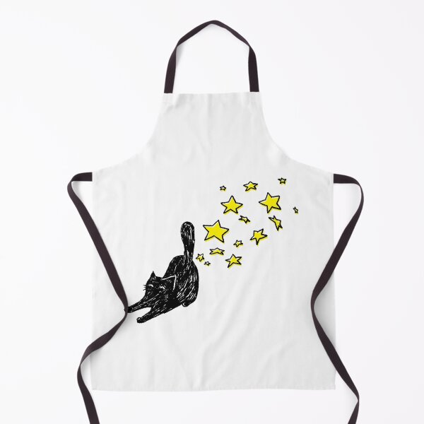 Item preview, black cat spraying stardusts designed and sold by PopcornpunkART.