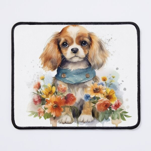Item preview, Charming Cavalier Among Wildflowers In Watercolor Style designed and sold by Cute-Cuddles.