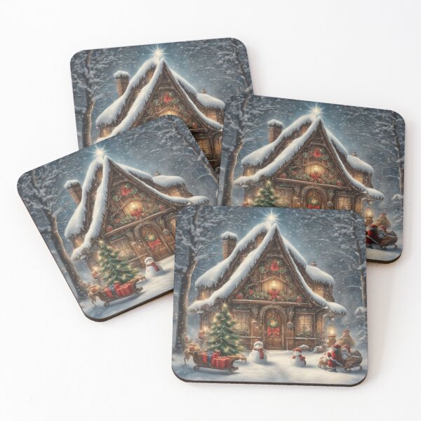 Item preview, Santa Claus brings joy to a snowy village: with his reindeer and presents he visits the children in their sleep designed and sold by FotoworldEdel.