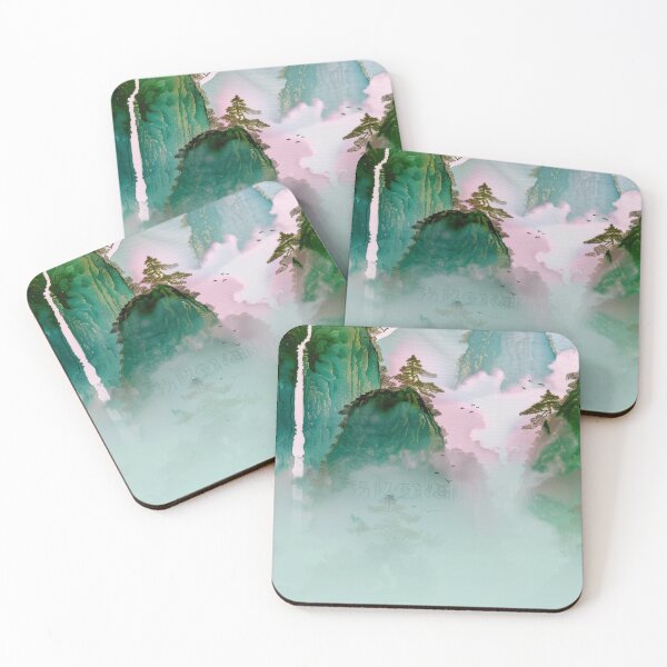 Item preview, Mystic Mountains and Cranes - Chinese Landscape Art designed and sold by Piotrek0001.