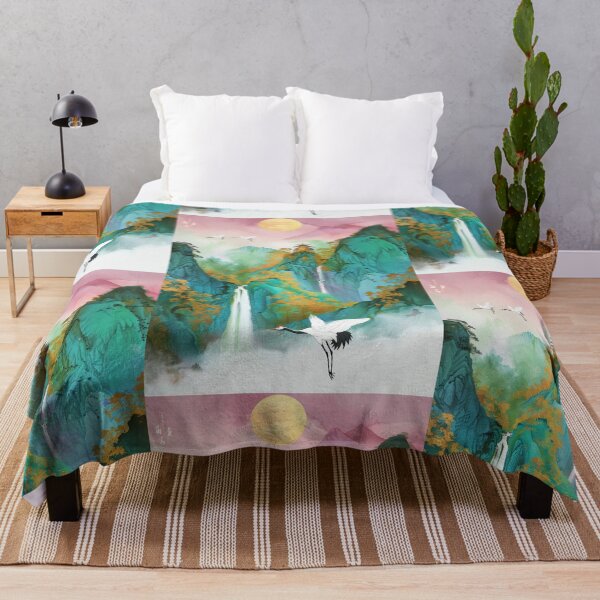 Item preview, Mystic Mountains and Cranes - Chinese Landscape Art designed and sold by Piotrek0001.