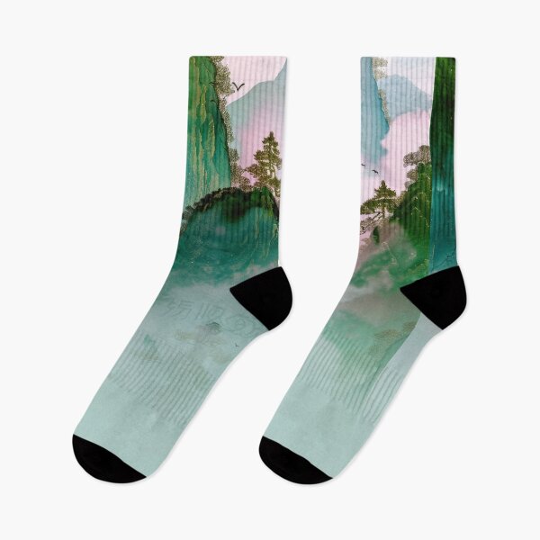 Item preview, Mystic Mountains and Cranes - Chinese Landscape Art designed and sold by Piotrek0001.