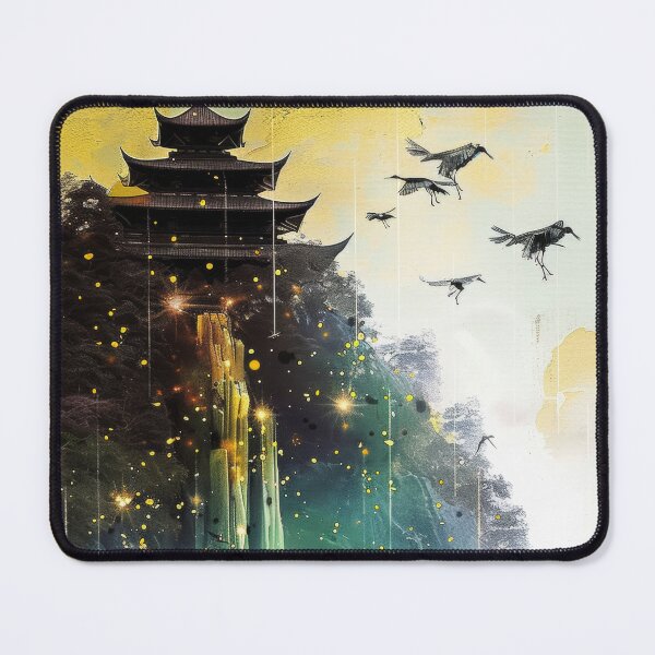 Item preview, Mystic Mountains and Cranes - Chinese Landscape Art designed and sold by Piotrek0001.
