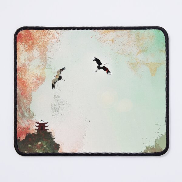 Item preview, Mystic Mountains and Cranes - Chinese Landscape Art designed and sold by Piotrek0001.