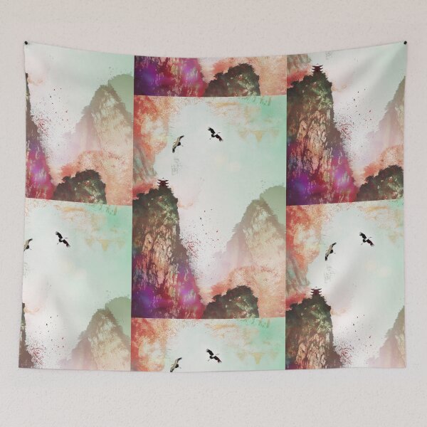 Item preview, Mystic Mountains and Cranes - Chinese Landscape Art designed and sold by Piotrek0001.