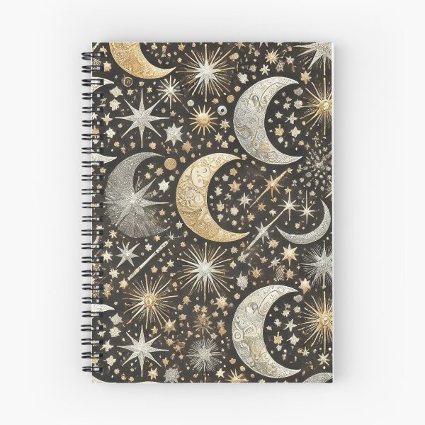 Item preview, Celestial Crescent Moon and Star Pattern designed and sold by TeslaSt0re.