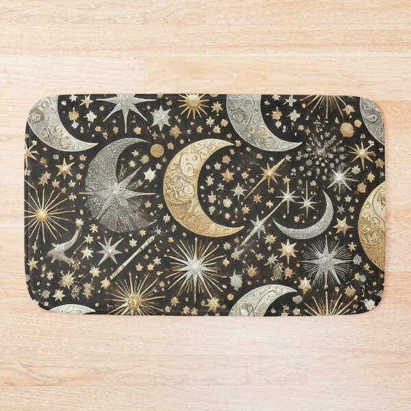 Item preview, Celestial Crescent Moon and Star Pattern designed and sold by TeslaSt0re.
