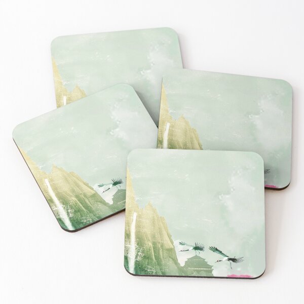 Item preview, Mystic Mountains and Cranes - Chinese Landscape Art designed and sold by Piotrek0001.