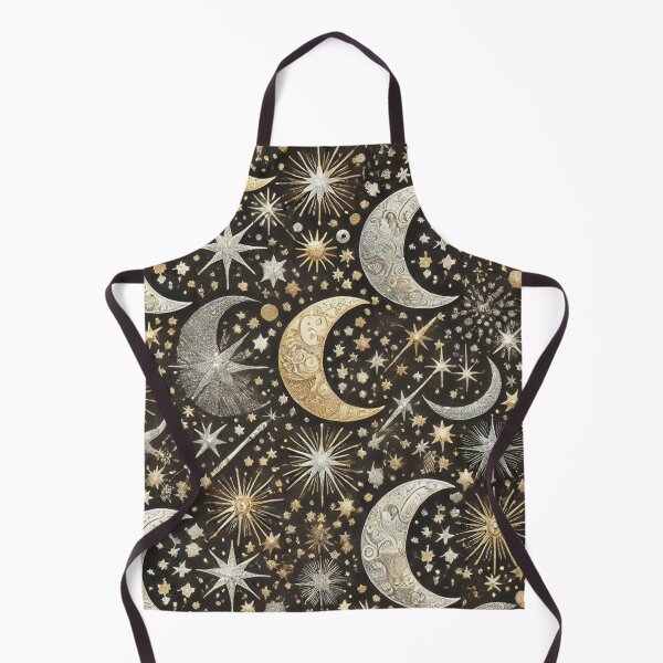 Item preview, Celestial Crescent Moon and Star Pattern designed and sold by TeslaSt0re.