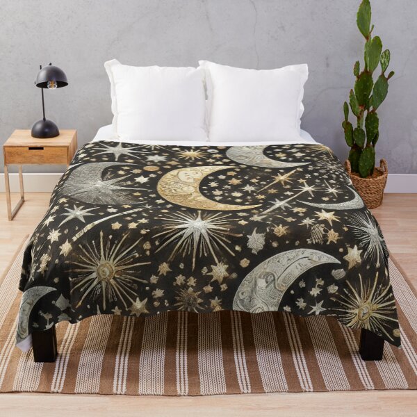 Item preview, Celestial Crescent Moon and Star Pattern designed and sold by TeslaSt0re.