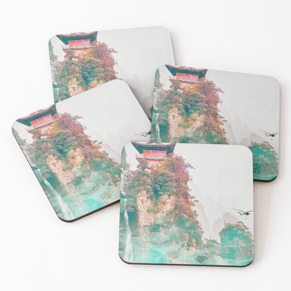 Item preview, Mystic Mountains and Cranes - Chinese Landscape Art designed and sold by Piotrek0001.