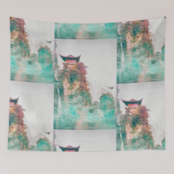 Item preview, Mystic Mountains and Cranes - Chinese Landscape Art designed and sold by Piotrek0001.
