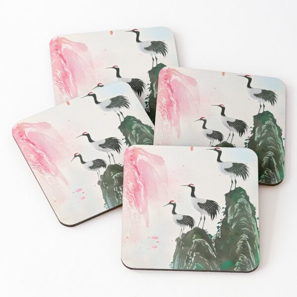 Item preview, Mystic Mountains and Cranes - Chinese Landscape Art designed and sold by Piotrek0001.