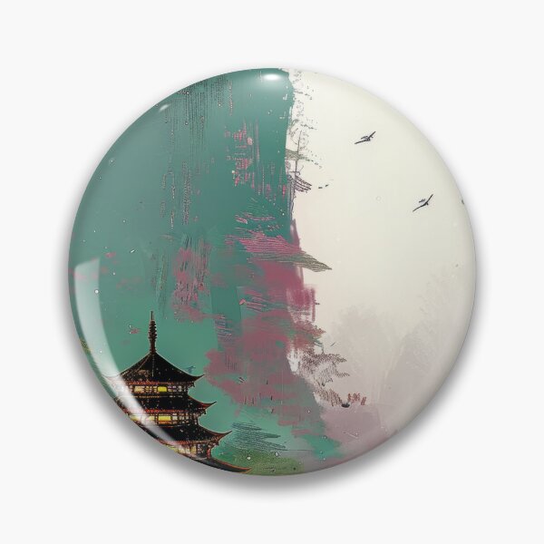 Item preview, Mystic Mountains and Cranes - Chinese Landscape Art designed and sold by Piotrek0001.