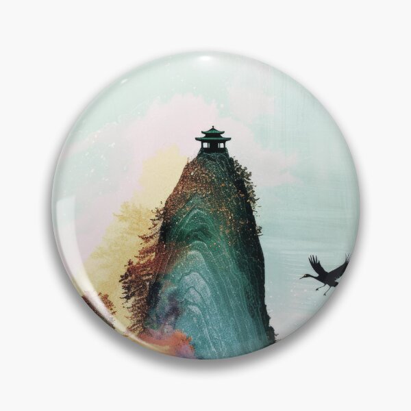 Item preview, Mystic Mountains and Cranes - Chinese Landscape Art designed and sold by Piotrek0001.