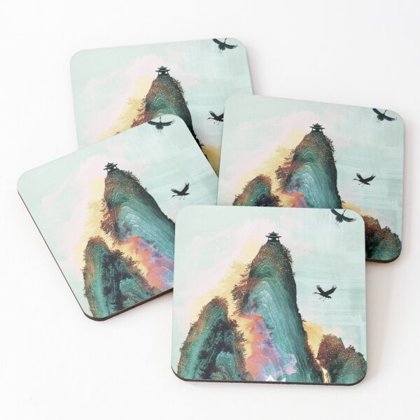 Item preview, Mystic Mountains and Cranes - Chinese Landscape Art designed and sold by Piotrek0001.