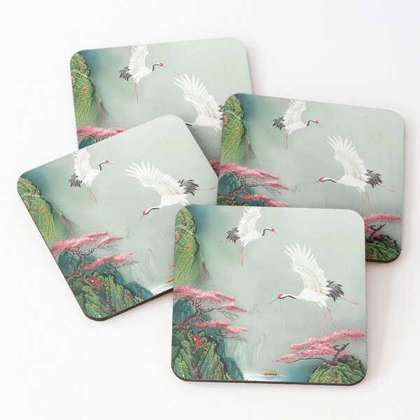 Item preview, Mystic Mountains and Cranes - Chinese Landscape Art designed and sold by Piotrek0001.
