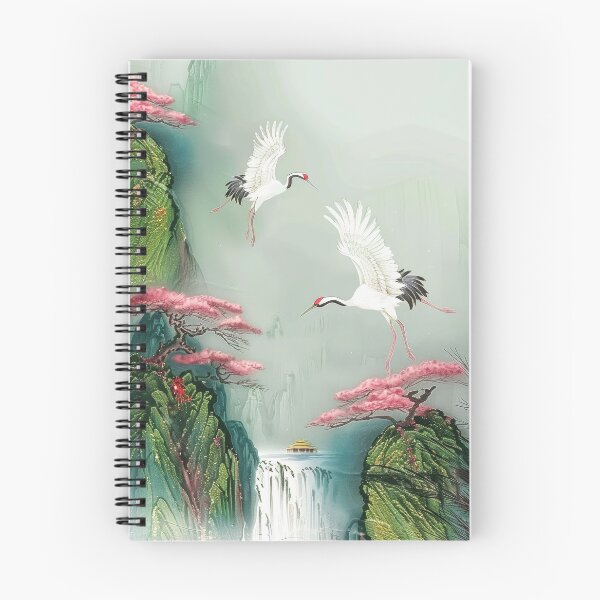 Item preview, Mystic Mountains and Cranes - Chinese Landscape Art designed and sold by Piotrek0001.