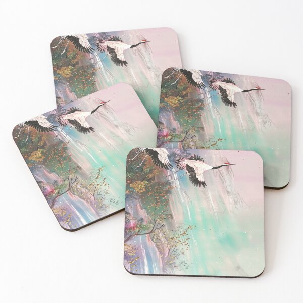 Item preview, Mystic Mountains and Cranes - Chinese Landscape Art designed and sold by Piotrek0001.